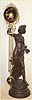 Ansonia Clock Co. New York, C.1906, "ARCADIA" swinging arm timepiece, with long 25.5" arm.