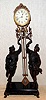 Ansonia Clock Co., New York, C.1880, "FISHER and FALCONER" double figure swing clock, with canister style arm.