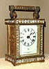 Ansonia Clock Co., New York, C.1906, "BONANZA" cast metal carriage clock, profusely decorated with brilliants on case front and sides, 1-day timepiece.