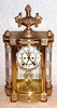 Ansonia Clock Co., New York, C.1904, "JUPITER", 4-glass, crystal regulator with open escapement on porcelain dial. This model with fancy brilliant surround bezel and pendulum/