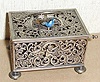 German, Singing Bird box, C.1995, an 800 silver box, nicely embosses and silvered, as-found