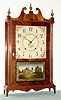 Seth Thomas, Plymouth, Conn., Circa 1825, 30-hour time/strike wood movement pillar and scroll shelf clock, with a later tablet of Mt. Vernon.