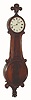 Vermont area, Mahogany Girandole with crotch mahogany throat and door panels, 8-day, weight, time, possibly by J. N. Dunning, C. 1830, and with restorations.