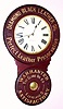 Baird Clock Co., Plattsburgh, NY, C.1893, figure 8 advertising timepiece for BLACK DIAMOND LEATHER OIL, eight day, spring.