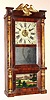 Forestville Manufacturing Co, (J. C. Brown), Forestville, Conn, C.1850, miniature empire style double door shelf clock, with faux marble columns and eagle splat, 2-wt, 1-day.