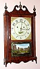 Silas Hoadley, Plymouth, Conn, C.1830, PILLAR and SCROLL shelf clock, with 2-wt wooden movement (upside down version)