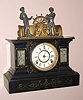 Ansonia Clock Co., New York, "MECHANICAL" clock, animated with ship's wheel rotating back and forth with each tick of the clock, c.1894.