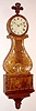 Massachusetts Lyre over Box banjo timepiece, C.1840, 8-day, weight driven, with carved mahogany front and blind lower door, with restorations.