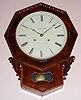 Chauncey Jerome, New Haven, Conn, C.1850, 2-Fusee, 8-day short drop ripple molded octagon, with Jerome's unique and LARGE double fusee movement, and the octagon turned one sixteenth, as Jerome chose for this model.