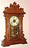 Seth Thomas Thomaston, Conn "COLLEGE NEW YORK" from the Seth Thomas College Series 8 day, half hour strike and alarm spring driven mvt in old oak case with gilt pan 6" dial, c1900
