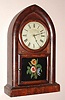 Ansonia Brass and Copper Company, Ansonia Conn "BEEHIVE" model 8 day time and strike spring driven mvt in mahogany veneered case with painted Roman numeral dial, c1869 - 1877