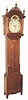 New Hampshire, 8-day, 2-wt tall clock, C.1820, probably by either James C. Cole or Benj. Morrill of Boscawen, in a heavy birch case with reeded side columns w/ brass capitals, and a hood with full turned columns flanking the dial, and surmounted by pierced frets.