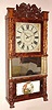 Alden A. Atkins, Bristol, Conn., C.1842, 30-hour time and strike wood movement triple decker (carved column) shelf clock.