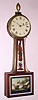Wm. Cummens, Roxbury, Mass, C.1815, T-Bridge banjo or patent timepiece, weight driven.