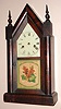 American steeple clock, incomplete, mahogany veneered case with zinc painted dial and period mvt in a bag, c1870