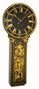 English, Time and bell strike TAVERN CLOCK, 26" dial with gilt Roman numerals, in a Chinoiserie case, the with raised figures in period dress, amongst gardens and temples, C.1800.