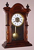 Welch, Spring and Co., Forestville, Conn, "TITIENS", 30 Day timepiece with nickel plated duplex spring movement {exposed}, and with porcelain dial, in rosewood.