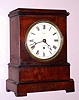 English, Mahogany mantel timepiece, single fusee, C.1875, in the style of a century earlier.