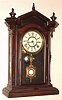 Welch, Spring and Co., "LUCCA, VP" model in rosewood, 8-day time and bell strike with oversize glass insert pendulum, 8-day, C.1880.