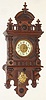 German, Kienzle (Flying Dial Trademark), Berliner or 'Free Swinger', with a fancy cast brass pendulum, embossed dial center and porcelain chapter ring.