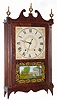 Mark Leavenworth, Waterbury, Conn, "Pillar and Scroll", wood movement shelf clock, 1-day time and bell strike, C.1825