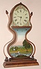 Acorn Shelf Clock, C.1848, case most likely by J. C. Brown, now with an unsigned Boardman style 1-day fusee movement, the old back-board showing filled holes.