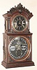 Ithaca Calendar Clock Co., "PARLOR 3 1/2" double dial perpetual calendar, 8-day bell strike with cut glass pendulum, C.1890