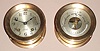 Chelsea Clock Co., Circa 1935, 8-day time and ship's bell strike clock and barometer set, serial No. 218849. Barometer serial no. 336 (2-items), with screw bezels.