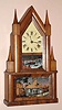Elisha Manross, Bristol, Conn., Circa 1845, 8-day time and strike, detached fusee steeple on steeple shelf clock.