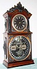Ithaca Calendar Clock Co., PARLOR 3 1/2 double dial perpetual calendar, earlier version with 2-piece dust cover in rear, 8-day time w/ bell strike.