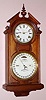Ithaca Calendar Clock Co., No. 6, HANGING LIBRARY, double dial perpetual calendar clock in walnut, 8- day time and gong strike, C.1875
