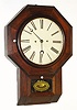 Atkins Clock Co., Bristol, Conn, 30-DAY Fusee timepiece with Atkins round movement attached to iron fusee support in a "Drop Octagon XX" case that originally had just a regular 8-day time movement. The movement was changed long ago, and the to glue block been there a long time. A 3/8 inch old pine back has been added for reinforcement.