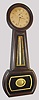Chauncey Jerome, New Haven, C.1850, No. 1 size banjo timepiece in a darkly stained cherry case, weight driven, 8-day.