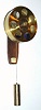 George Dorne, NY, No. 42, 1973, wall bracket and water wheel to a weight driven clepsydra, now lacking dial and pointer.