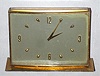 Swiss for Tiffany and Co., gilt brass desk clock with jeweled lever mov't, 8-day. back wind, as-found