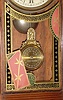 New Haven Clock Co., walnut parlor clock, the door flanked by full turned columns, a balustrade across the top and a frieze in the rear, C.1885