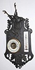 German, carved Black Forest barometer and thermometer set on a wall mount with carved stag's head and foliage, C.1880