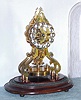 German, Gustav Becker, C.1907, 400 Day SKELETON CLOCK with original dome and base, serial No. 2,131,537