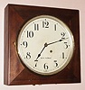 Seth Thomas Clock Co., C.1925, "OFFICE No. 1" timepiece, in a square poplar case with mahogany finish, 12 inch Arabic dial.