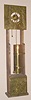English, Reproduction Celpsydra or water clock, classic Anglo design with a cylinder that drips water into a cistern below, and then the water is re-transferred to the cylinder for "re-winding", c.1980. Water flow is regulated by a small valve at the bottom of the cylinder.