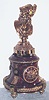 French, Barrard and Vignon, Ft d' Horologerie, Rue Comminers, 7, Paris, time and strike clock, large red marble and ormolu base with later polished brass statue. c.1900