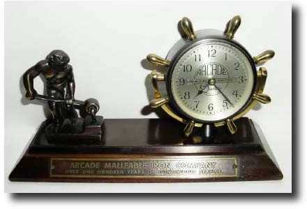 C.1970, Chelsea, for Arcade Malleable Iron Co. shelf clock — Antique Clocks Price Guide