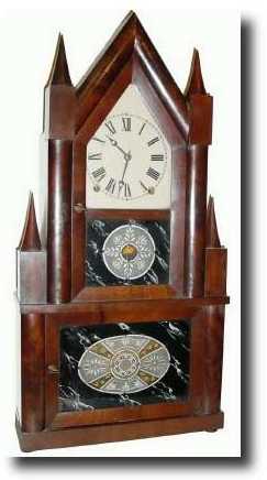 C.1850 Terry Andrews, Steeple on Steeple shelf clock — Antique Clocks Price Guide
