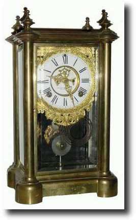 C.1880, Ansonia Clock Co., "Symbol Extra" Crystal Regulator shelf clock — Antique Clocks Price Guide