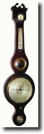 C.1880, German, Mercury Wheel Barometer, with clock — Antique Clocks Price Guide