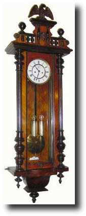 C.1910, German, Freiburg United, Schlesien, 2-Weight walnut wall clock — Antique Clocks Price Guide