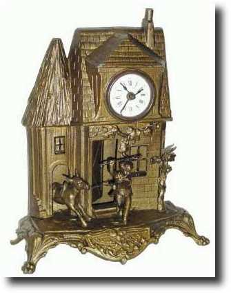 C.1900, German for the French market, figural alarm shelf clock — Antique Clocks Price Guide