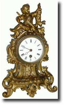 C.1890, French Figural clock, "Rabbit Hunter" shelf clock — Antique Clocks Price Guide