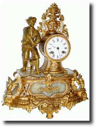 C.1890, French figural clock shelf clock — Antique Clocks Price Guide