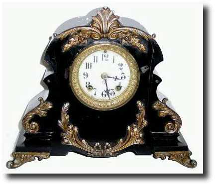 C.1914, Ansonia Clock Co., "Sevres", enameled iron mantel clock — Antique Clocks Price Guide